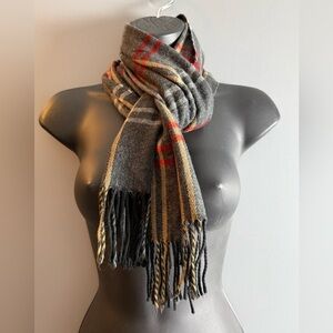 Cejon Made in Italy Plaid 100% Acrylic Scarf 56" (Plus Fringe) x 11" Unisex